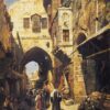 Gustave Bauernfeind (1848-1904), Davidstrasse, Jerusalem, oil on canvas, 1887