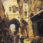 Gustave Bauernfeind (1848-1904), Davidstrasse, Jerusalem, oil on canvas, 1887